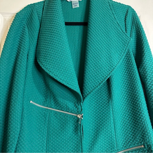 Peter Nygard Emerald Green Textured Jacket - Size M - Picture 10 of 10